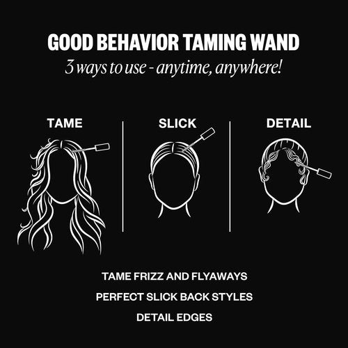 IGK Good Behavior Frizz & Flyaway Hair Taming Wand - Lightweight Gel Control Stick for Smooth, Sleek Hair, 0.24 oz