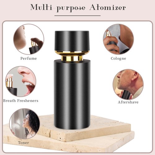 Gsteng 2pcs 50ml Glass Spray Bottle for Perfume,Refillable Travel Perfume Atomizer Bottles,Black Portable Cologne Atomizer Empty Bottle.(Black)