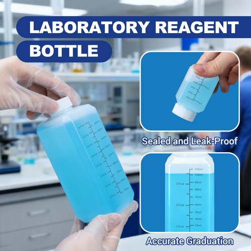 UMETASS Premium Plastic Bottles with Lids -6 Pack 4oz Small Travel Containers, Leak-Proof Squeeze Bottles for Liquid, Pill, Water Storage, Clear Empty Containers with Caps