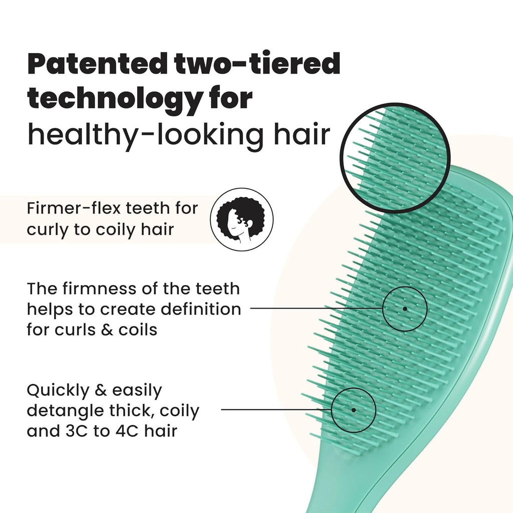 Tangle Teezer Ultimate Detangler Brush - Reduces Frizz & Breakage for Curly Hair Types | Aqua Green