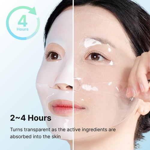 ROOTIO Vegan Collagen Deep Boosting Mask, Hydrating Overnight Face Mask, Pore Minimizing, Elasticity, Firming, Sleeping Hydrogel Mask for Glass Skin, Korean Skincare (1.41oz x 4ea)