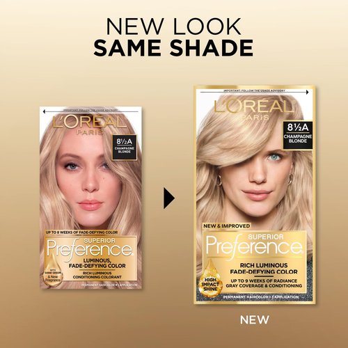 L'Oreal Paris Hair Color - Superior Preference Fade-Defying Champagne Blonde 8.5A | Lasts Up to 9 Weeks