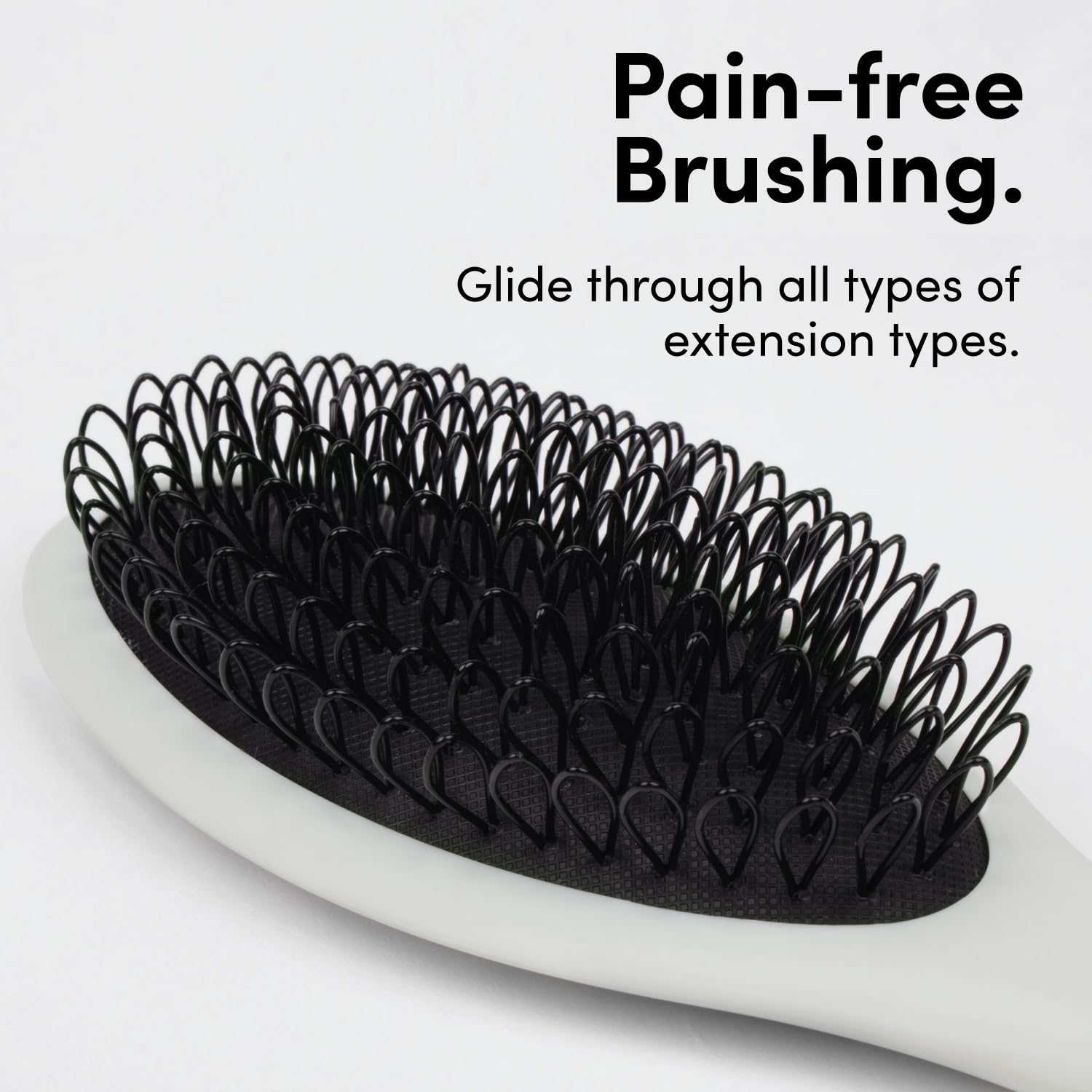 The Hair Shop Beige Loop Brush - Professional Ergonomic Detangler for Human & Synthetic Hair Extensions | Light Grey