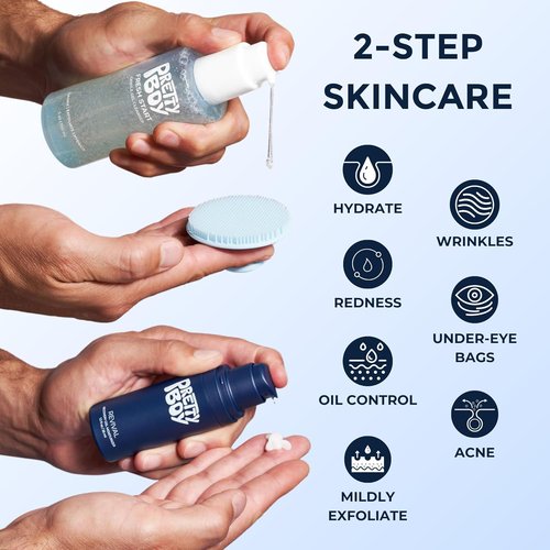 Prettyboy Face Revival Gel Moisturizer for Men - Hydrating Cream for Dry Skin & Redness Relief - Anti-Aging & Fragrance-Free - 1 Count