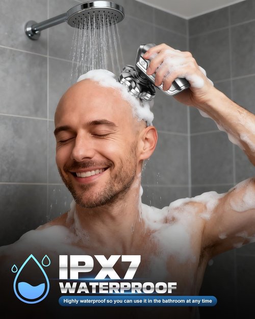 Head Shavers for Blad Men, 7D Floating Blades Electric Head Shaver, IPX7 Waterproof Wet Dry Bald Head Shaver, 7D Magnetic Detachable Rechargable Shavers, Gifts for Man Male Boyfriends Husband