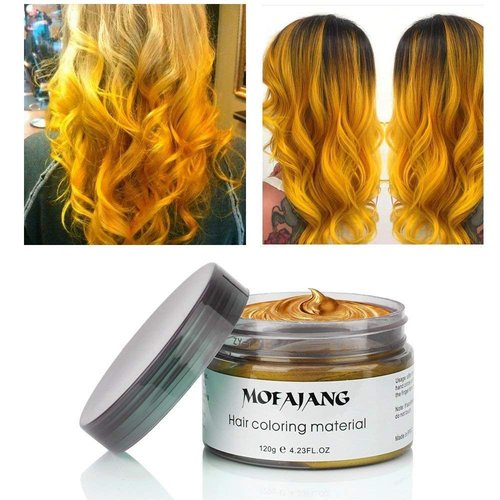 Gold Hair Color Wax - Washable Instant Hair Dye Cream for DIY Hairstyles | Perfect for Halloween Parties