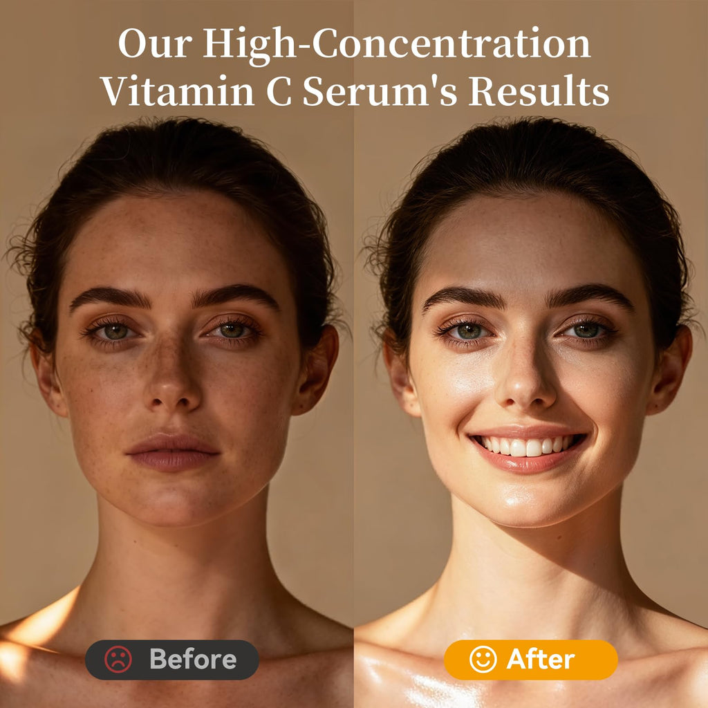 Vitamin C Serum for Face, 20% Natural Vitamin C Facial Serum with Sodium Hyaluronate,Vitamin E,Anti Aging & Wrinkle Skin Face Serum for Dark Spots,All Type Skin Care 1 fl.oz+ 0.05 fl.oz x 10e