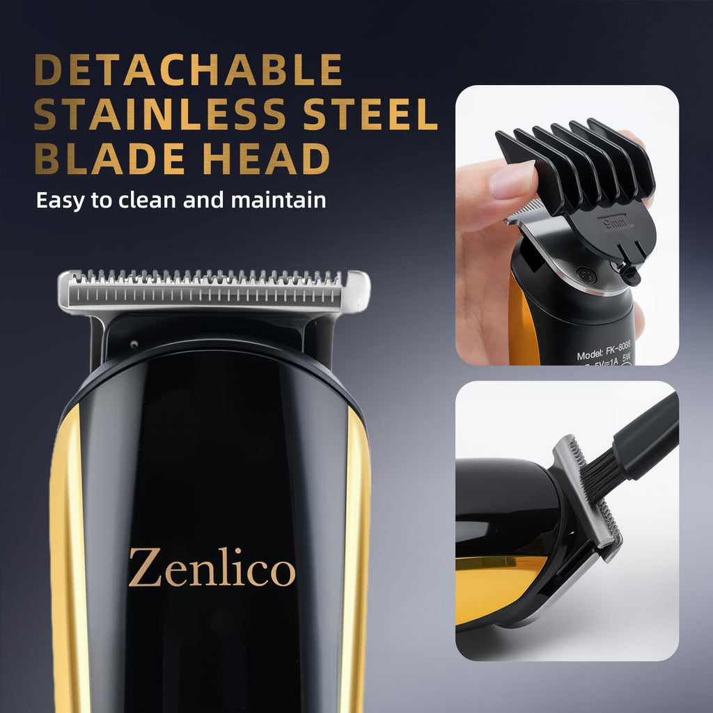 ZENLICO Beard Trimmer for Men, Rechargeable Men's Hair Trimmer & Clippers, Electric Grooming Kit for Beard, Face, Neck, Groin & Manscaping, Ideal Gift for Men