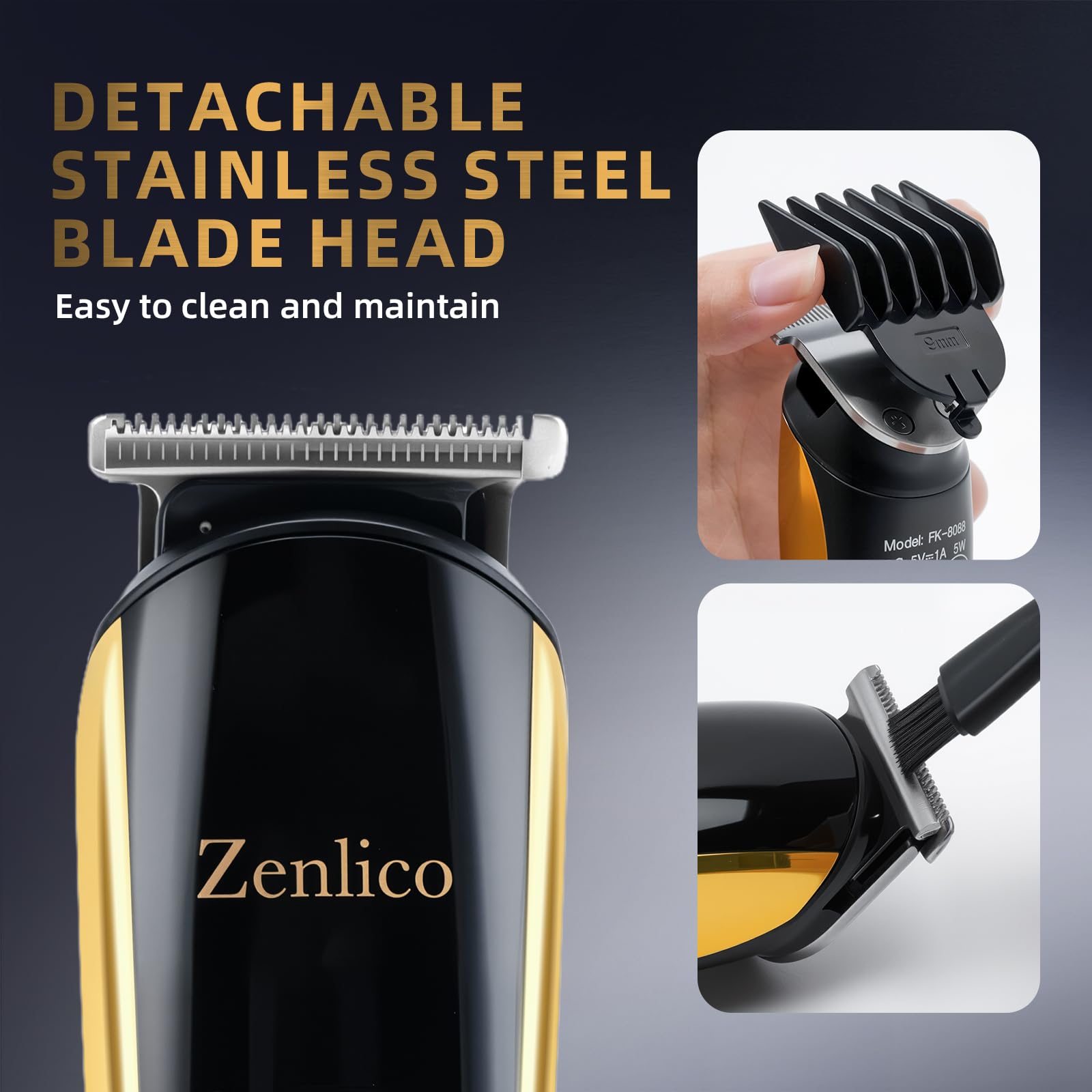 ZENLICO Beard Trimmer for Men, Rechargeable Men's Hair Trimmer & Clippers, Electric Grooming Kit for Beard, Face, Neck, Groin & Manscaping, Ideal Gift for Men