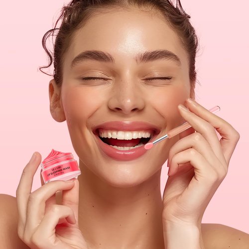 Skiennix Lip Mask Set - 4 Pcs Overnight Lip Care Gift for Women & Teens | Hydrating Shea Butter & Vitamin C