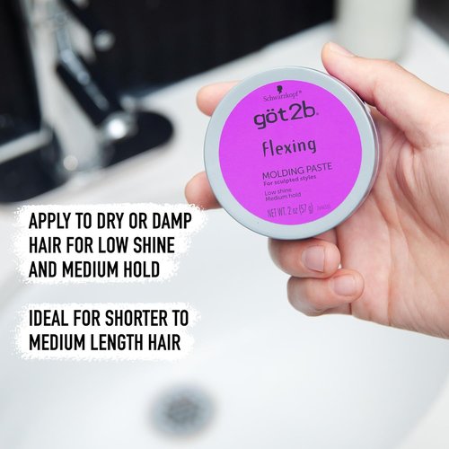 Got2B Flexing Molding Paste - Strong Hold Hair Styling Cream | 2 oz for Effortless Styles
