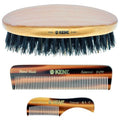 Kent Mens Beard Kit, 81T Extra Small Beard Mustache Comb, Fot All Fine Tooth Pocket Comb and PF22 Oval Palm Hair Brush. Beard and Mustache Grooming Kit for Travel and Home Beard Care. Made in England