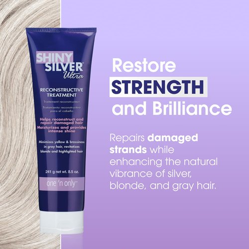 One 'n Only Shiny Silver Hair Mask - Deep Conditioning Treatment for Blonde & Gray Hair - Restores Shine & Repairs Damage (8.5 oz)