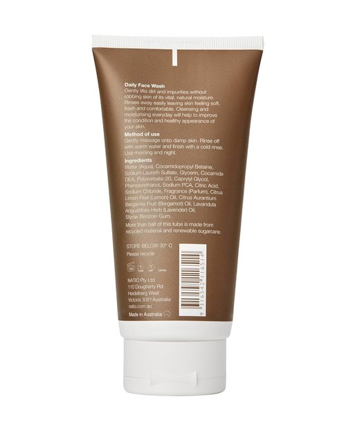 Natio Australia For Men Daily Face Wash - Refreshing Facial Cleanser with Lemon & Lavender | 5.2 oz
