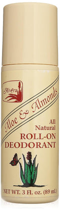 Alvera All Natural Roll-On Deodorant - Aloe & Almonds | 3 Oz for Fresh, Long-Lasting Protection