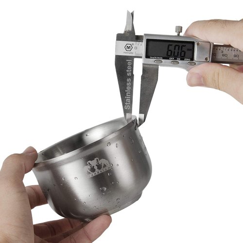 Grandslam Shaving Soap Bowl, 304 Heavy Duty Stainless Steel Shaving Lather Bowl for Men, Double Layer Heat Preservation, Create Rich Shaving Cream and Keep Your Lather Warm
