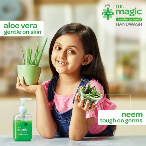 Godrej protekt Handwash Refill Mr Magic Powder to Liquid Hand wash Refill Pack with Neem and Aloevera
