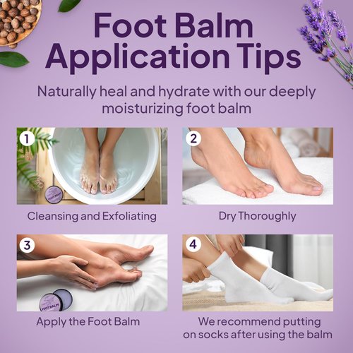 Pumice Valley Foot Balm Cream for Dry Cracked Heels and Feet - Natural Foot Moisturizer Balm for Calluses and Dry Feet Treatment - Lavender Foot Lotion 3.5 Oz