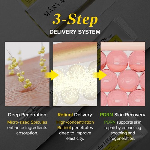 Mary&May Spicule Retinol PDRN Cream - Korean Face Moisturizer for Pore Firming & Sensitive Skin - 15g / 0.5 oz