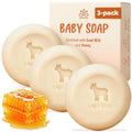 Relaxcation Baby Soap Bars - Goat Milk & Honey, Naturally Cold Processed - Handmade in USA | Ideal for Newborns & Kids (Pack of 3)