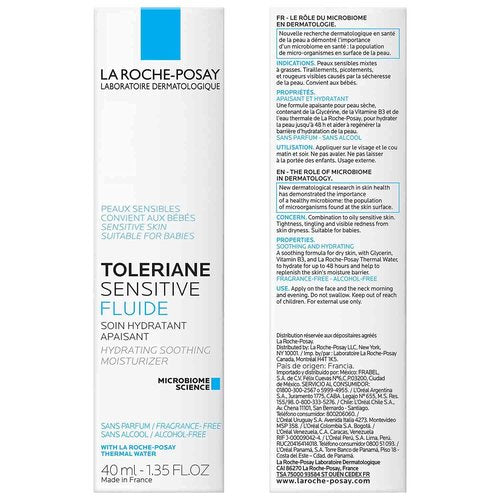 La Roche-Posay Toleriane Sensitive Fluide - Lightweight Oil-Free Moisturizer for Sensitive Skin
