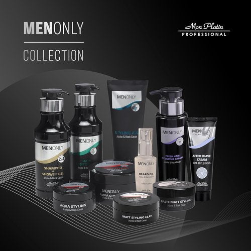 Mon Platin Men’s Hair Gel - Strong Hold Styling Gel with Jojoba & Black Caviar, 250ml