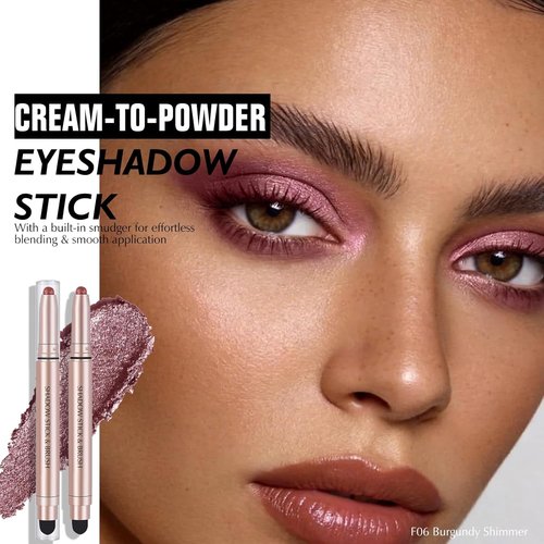 Regine Switzerland Burgundy Cream Eyeshadow Stick - Dual-Ended Long-Lasting Shimmer Pencil for Easy Blending