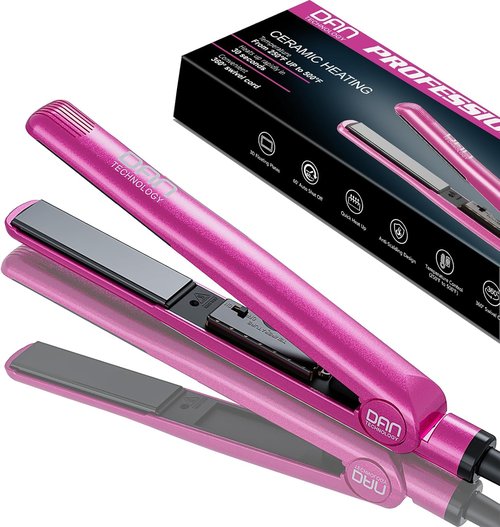 Dan Technology 2-in-1 Ceramic Flat Iron - Professional Adjustable Temperature Straightener for Black Hair