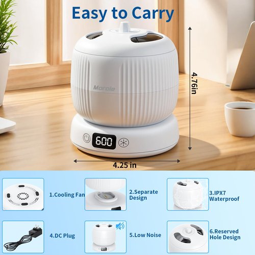 2025 Upgraded Ultrasonic Retainer Cleaner Machine,Separate Retainer Cleaner for Night Guards, Braces, Aligner, Jewelry, 4 Modes Denture Cleaner & Removable Base and Top Cover(White)