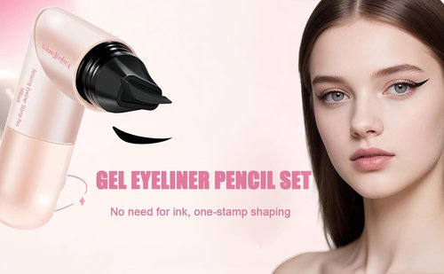 Rotating Eyeliner Stamp Pen - Dual-Ended Winged Eyeliner for Perfect Cat Eye | Waterproof & Quick Dry (Black + Brown)