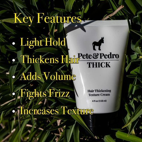 Pete & Pedro THICK Hair Cream - Light-Holding Thickening Styling Cream for Fine Hair | Adds Volume & Fullness | 4 oz.