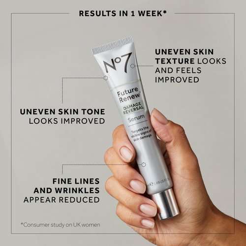 No7 Future Renew Damage Reversal Anti Aging Serum for Face - Face Serum for Women with Peptides to Support Skin Repair - Helps Reduce Fine Lines, Wrinkles, Dryness & Uneven Tone (0.84 Fl oz)