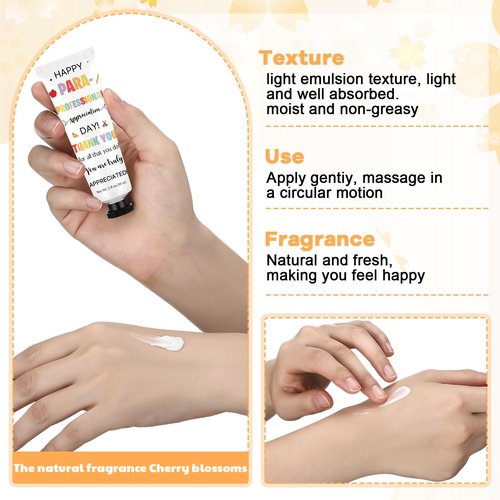 Loopeer 24pcs Paraprofessional Appreciation Gifts Bulk Double Sided Hand Cream Travel Size Paraprofessional Day Gift for Teacher Coworker Administrative Assistant Volunteer Administrator