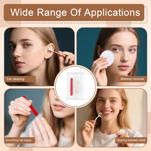 LLHQAMT Vanity Kits Bulk, Hotel Vanity Individually Packaged, Vanity Kit With Cotton Pads, Cotton Swabs, Dental Floss And Nail File (200 pcs)