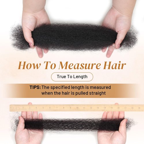 18 Inch Afro Kinkys Bulk Human Hair For Twist,100% Human Hair 4C Kinky-Curly for Dreadlocks, Loc Repair, Braiding Hair(Natural Black, 50 Gram)