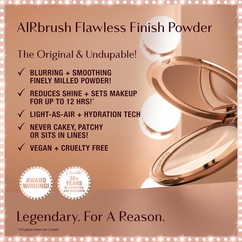 Charlotte Tilbury Airbrush Flawless Finish Setting Powder - Pore-Blurring Formula for a Soft-Focus Look