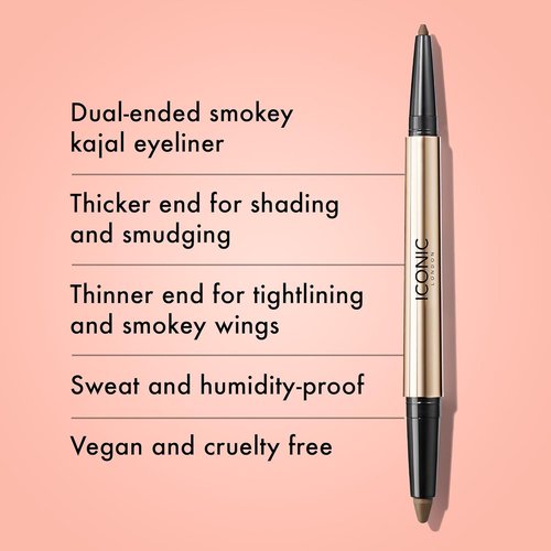 ICONIC LONDON Smokey Eye Duo Eyeliner - Creamy 2-in-1 Crayon, Water Resistant & Vegan Makeup