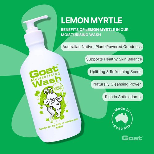Goat Milk Soap Moisturizing Body Wash Duo - Revitalize Your Skin with Lemon Myrtle - 16.9 oz