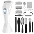 Upgraded Rechargeable Foot Callus Remover, Professional Electric Foot File, 10 in 1 Pedicure Tools Foot Care Kit Pedi Feet Care for Dead, Hard Cracked Dry Skin Ideal Gift (White)