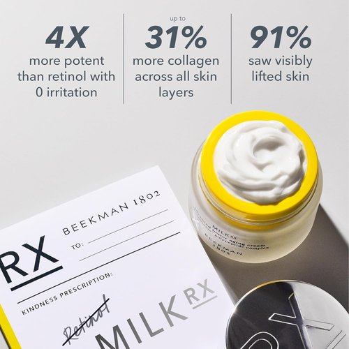 Beekman 1802 Milk RX Advanced Better Aging Cream & Hydrating Toner Set - Fragrance Free, 1.69 fl oz + 2 oz