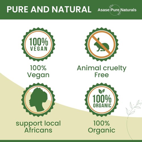 Asase Pure Naturals, Organic Shea butter, 1 KG, 35.2oz, 2.2 lbs, Raw, Unrefined, Natural, Grade A, Hand made, Ivory, Ghana Africa, Great for Hair, Skin, Lips, Nourish and moisturize, Body butter