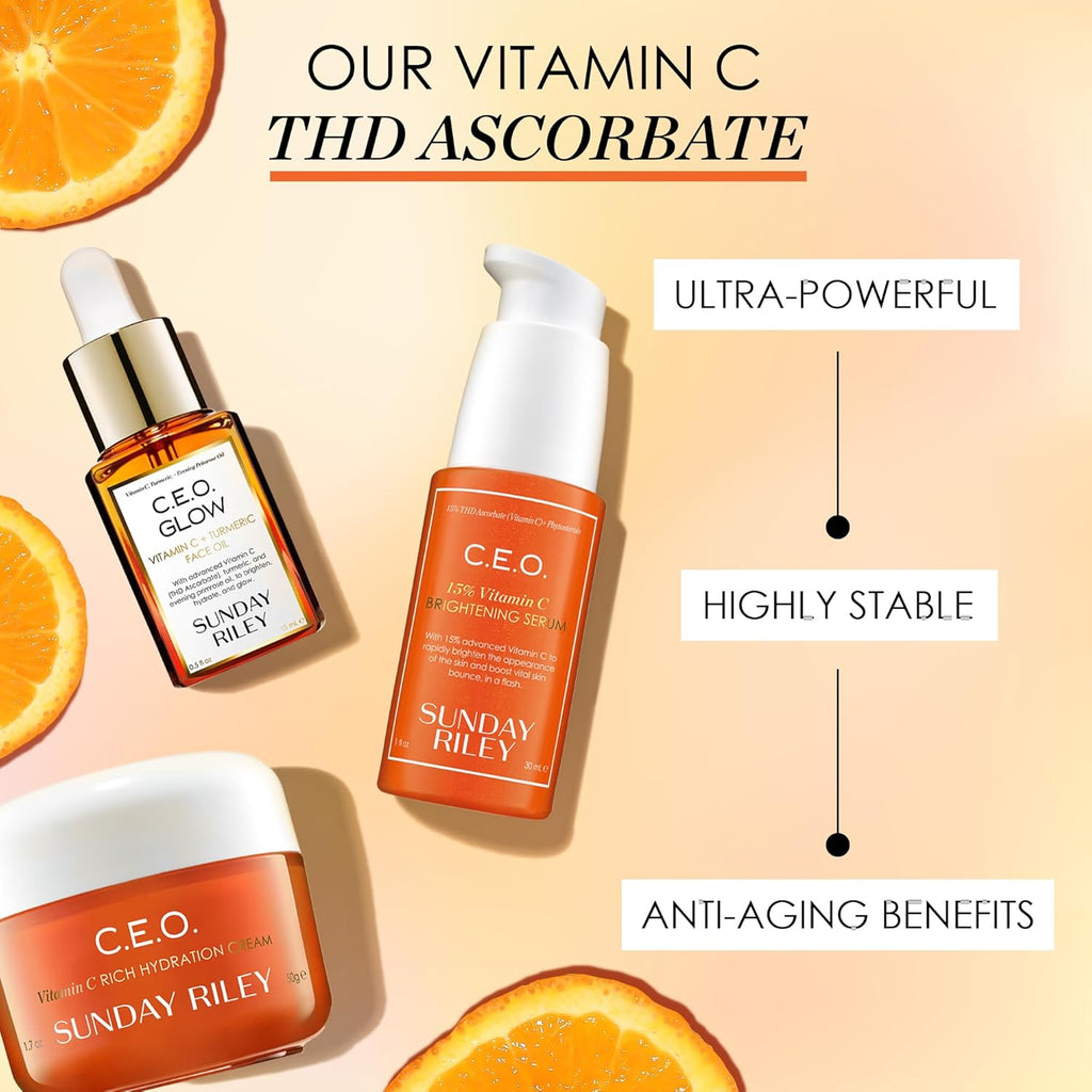 Sunday Riley C.E.O. Vitamin C Rich Hydration Cream - Brightening Face Moisturizer 1.7 oz