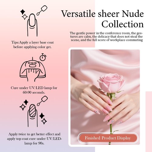 CAMILA ¿ 6pcs 15ml Hema Free Tpo Free Gel Polish Set Jelly Pink Gel Nail Polish Kit Soak Off Gel Polish Manicure Salon For Women J Set