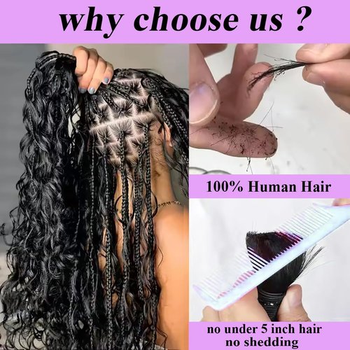 20 Inch Human Braiding Hair For Boho Braids Deep Wave Bulk Human Hair for Braiding 100g/pack 2 Bundles Human Braids Hair Extensions No Weft