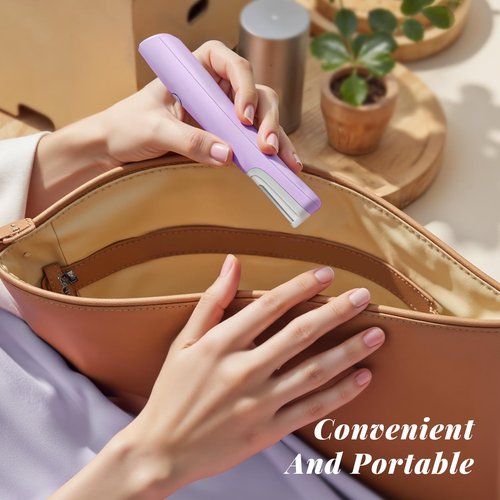 Galtxen Sonic Dermaplaning Tool for Women, Rechargeable Face Dermaplane Razor Sonic Edge Technology for Facial Hair, Exfoliating and Peach Fuzz, 10 Refill Blades Purple