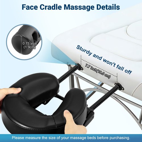 Hdenmist Face Down Tabletop Massage Kit, Adjustable Massage Headrest Face Cradle with Hand Rest Pad Universal Table Face Pillow for Office Desk & Spa Table Bed, Portable Ergonomic - Black
