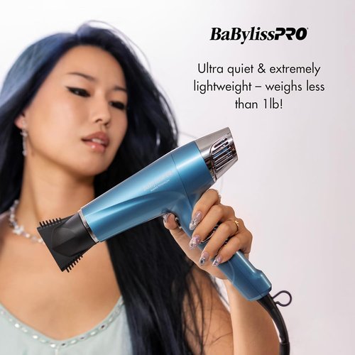 BabylissPRO Nano Titanium Hair Dryer - Professional 1875-Watt Ionic Blow Dryer for Faster, Frizz-Free Drying