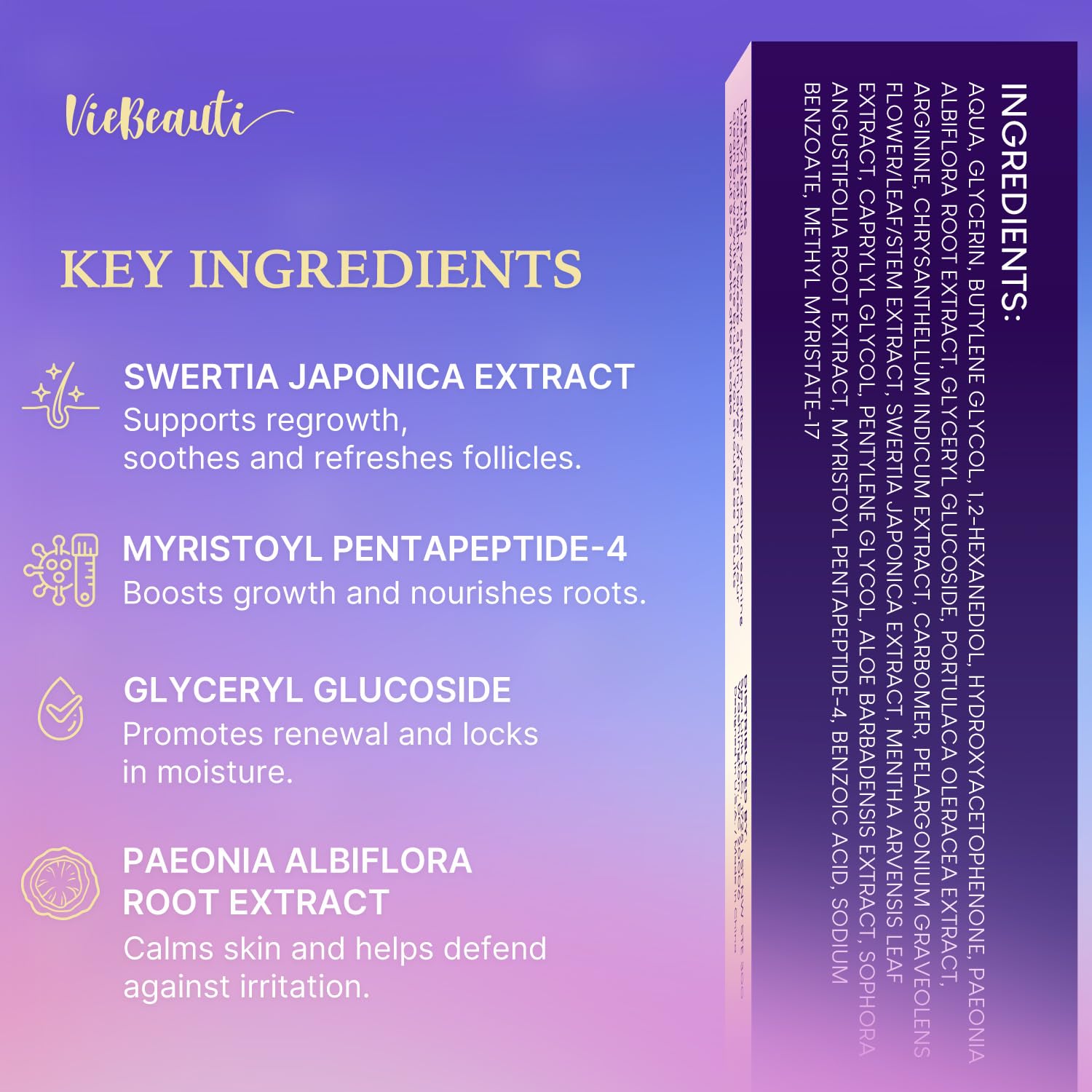 VieBeauti Eyelash Growth Serum - Advanced Formula for Longer, Fuller Lashes | Vegan & Cruelty-Free, 3mL