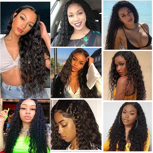 18 20 22 Inch Water Wave Bundles Human Hair 3 Bundles Brazilian Remy Hair 50 Grams/Bundle 10A Grade Unprocessed Virgin Hairs Water Wave Bundle Weaves Extensions for Black Women
