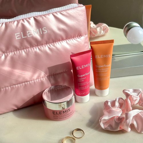 ELEMIS Way to Glow Exclusive Skincare Kit($70 Value) - Travel Set with Travel-Size Rose Cleansing Balm, Glow Priming Moisturizer & Midnight Facial, Nourish & Illuminate Skin all day